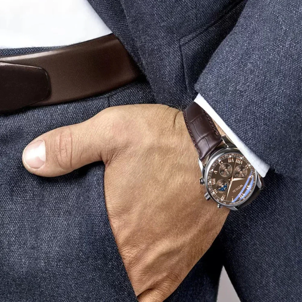 Reloj ejecutivo con números romanos para hombre, pulsera de cuarzo de lujo, accesorios de moda, novedad de 2024