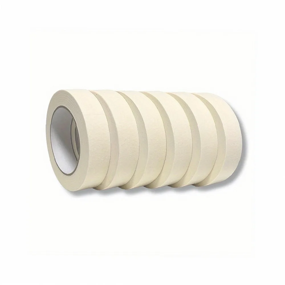 6Pcs Low Tack White Masking Tape Painter Tape Rolls for Home Office Commercial Cleaning Painting Decor Crafts DIY