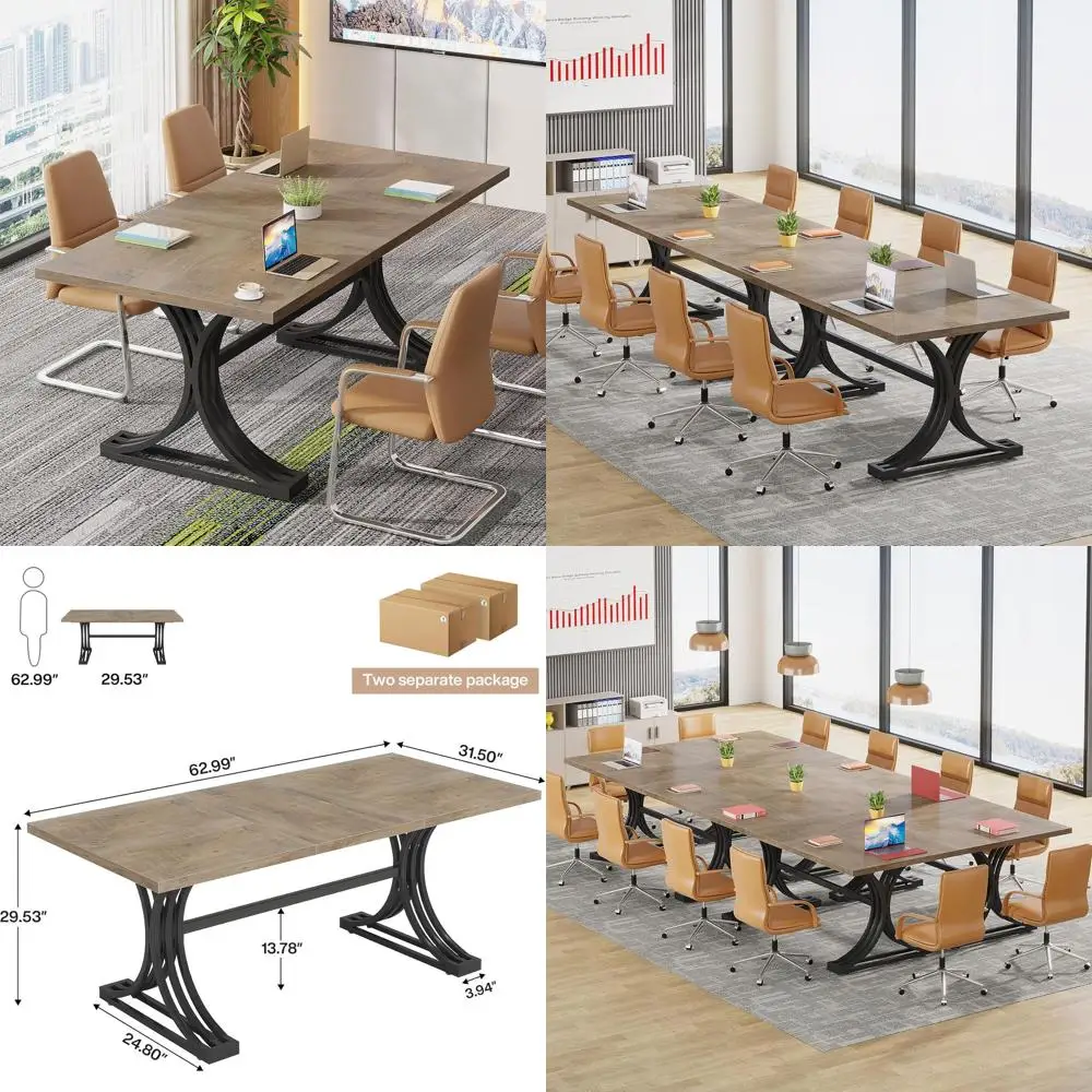 

Стильный настольный стол длиной 10,5 футов на 8–10 лет, современные ножки, серые и черные варианты