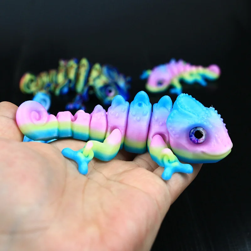 Chameleon Figures 3D Printing Multi-joint Movable Simulation Eyes for Home Accessories Kids Gift Living Room Decoration іграшка