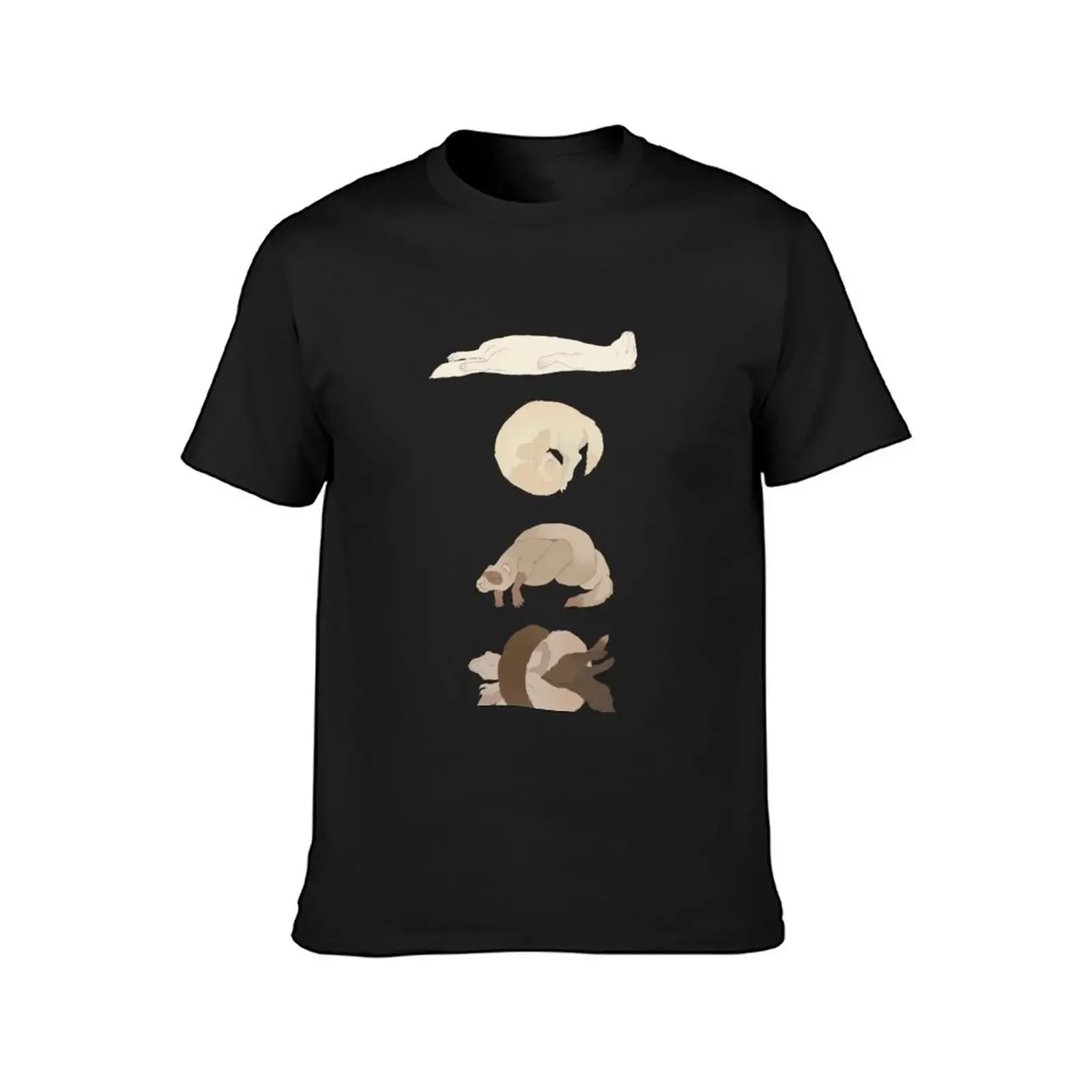 Chart of ferret sleep positions T-Shirt man clothes kawaii clothes plain Men's clothing