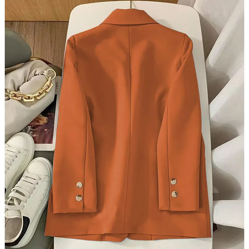 Senhoras do escritório sólido blazers topos casaco coreano moda feminina lazer terno jaqueta primavera outono feminino mangas compridas blazer outwear