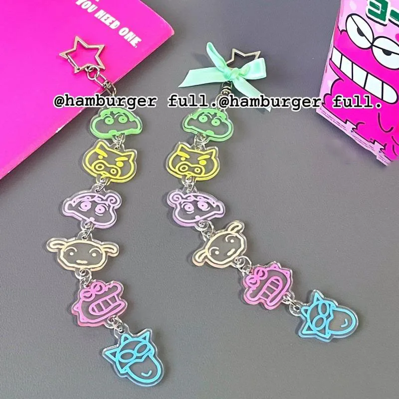 New Kawaii Cute Crayon Shin-Chan Pendant Key Chain Bag Accessories Cartoon Anime Transparent Gifts For Girlfriends and Children