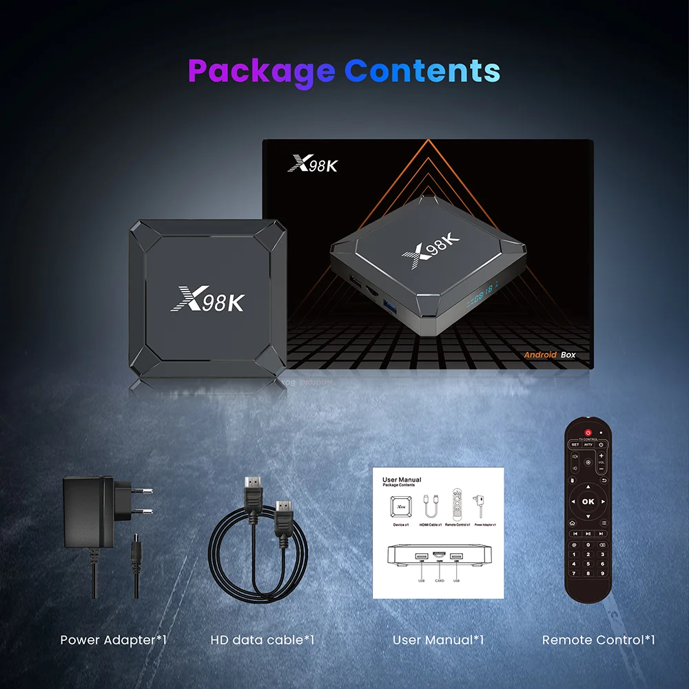 X98K Android13 Smart TV Box 2,4G 5G Wifi Dual RK3528A Quad core ARM Cortex-A35 8k Bluetooth 5,0 Google Voice Media Player Set