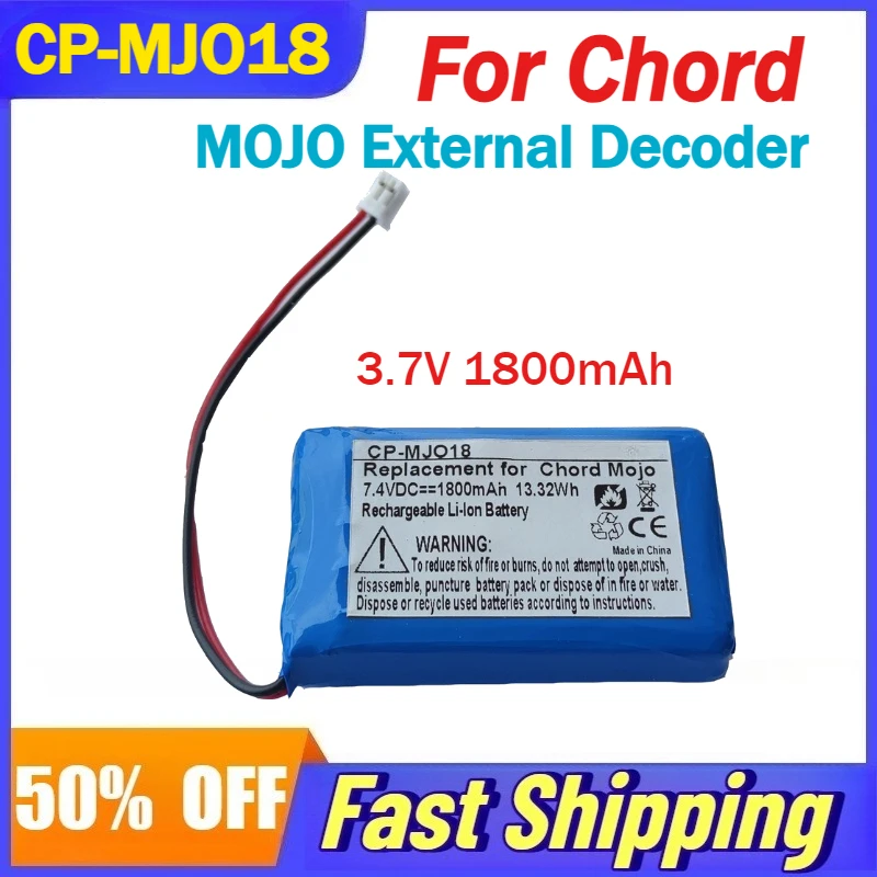 CP-MJO18 3.7V 1800mAh Replacement Lithium Ion Battery for Chord MOJO External Decoder Accessories