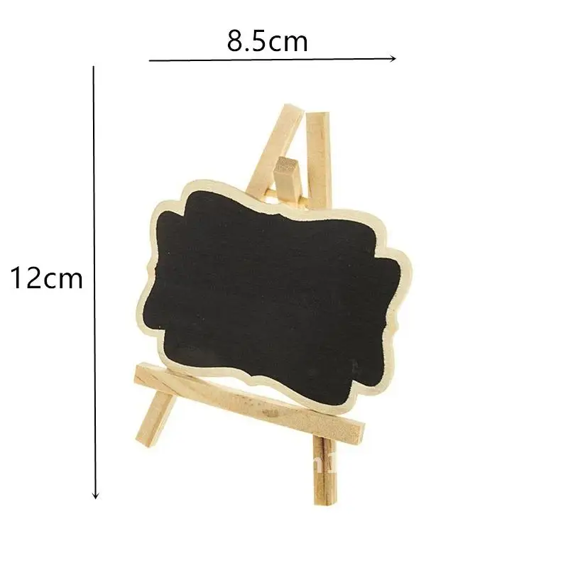 5 PCS/Set Mini Wooden Blackboard Menu Message Label Board Stand Chalkboard Portable Wedding Party Decor Memo Clips Ornaments