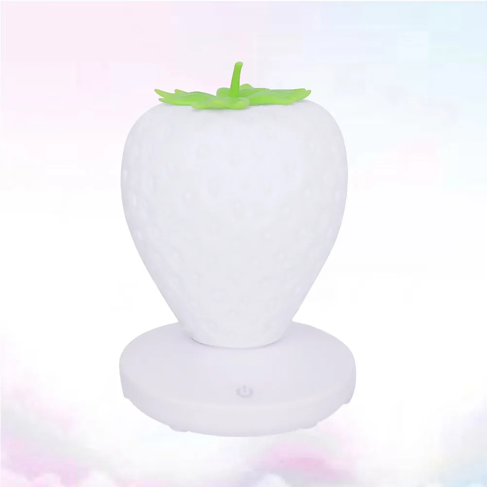 

Яркий USB-светильник для зарядки, 1200 мАч, силиконовая лампа в форме клубники, 3 режима, сенсорное управление, легкий, устойчивый, для стола