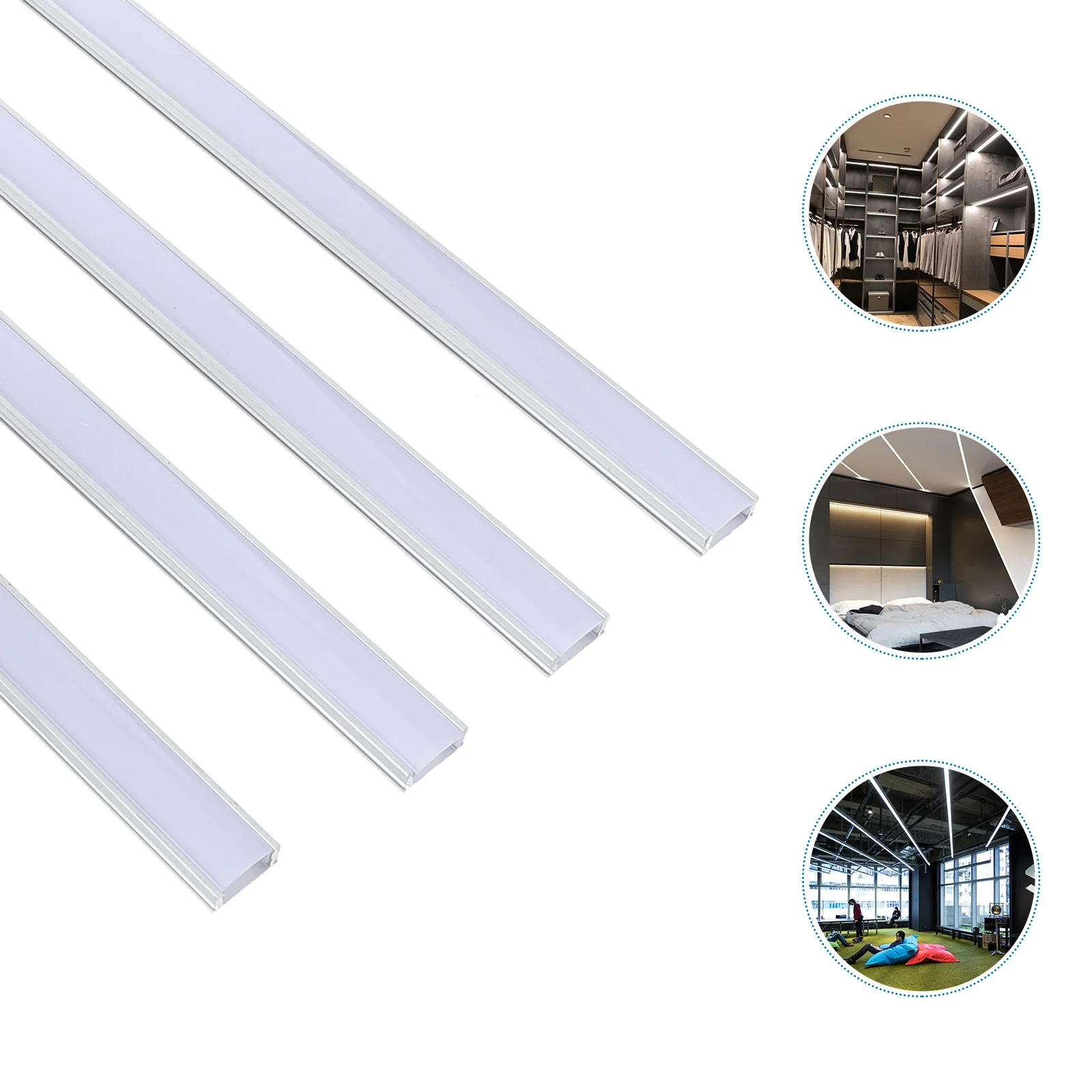 LED Strip Light Diffuser U-shaped Aluminum Groove Bulbs Housing for Lights Channel System