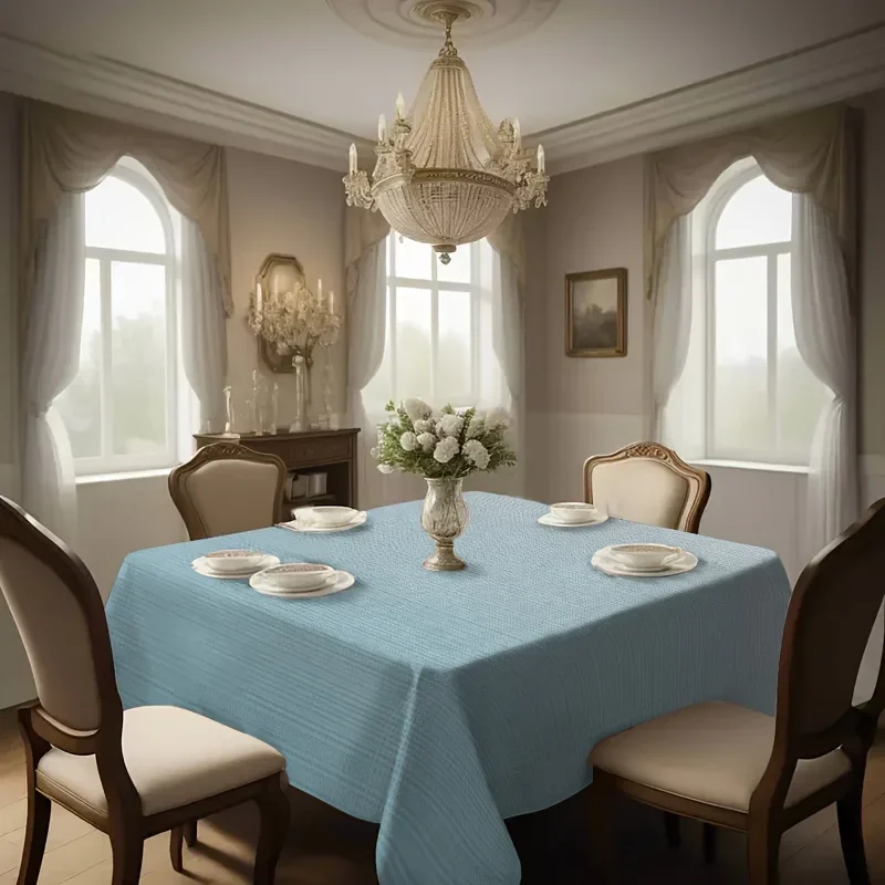 One elegant blue checkered tablecloth - an ideal choice for home decoration, modern tableclothzyc