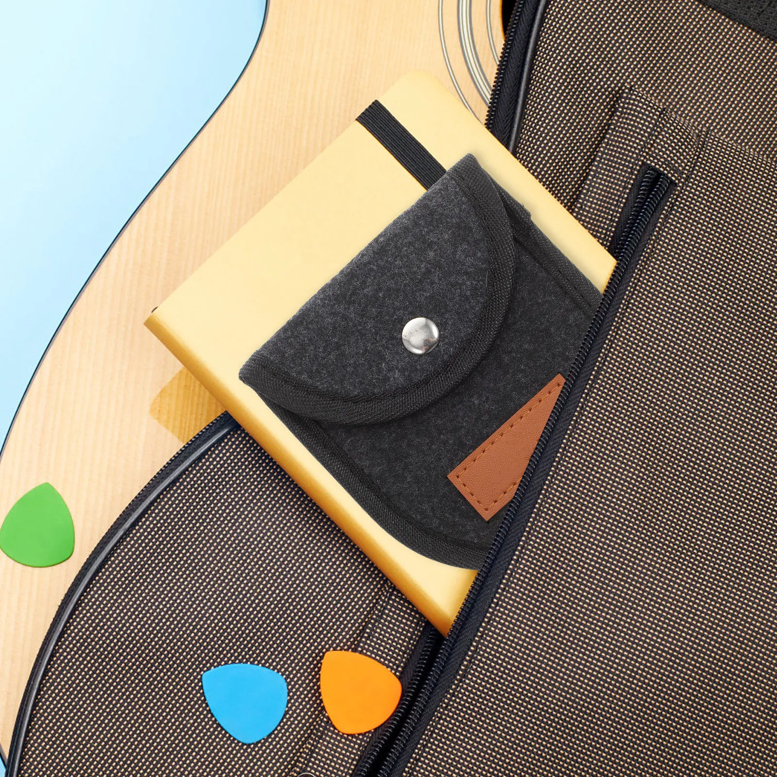 

Guitar Pick Storage Bag Picks Holder Portable Case Accessories Holders Black Organizer Man