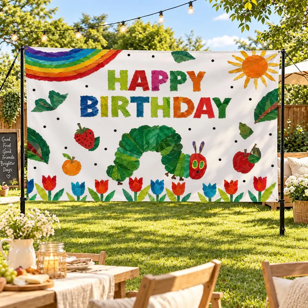 The Very Hungry Caterpillar Flags Suitable For Party Club Outdoor Interior Wall Art Decoration Banner Fans Gift