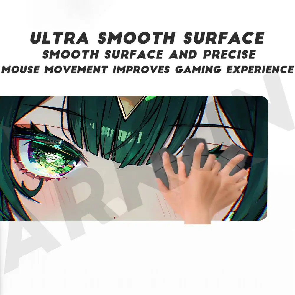 لوحة ماوس ألعاب مطاطية كبيرة مضادة للانزلاق من Hot Nefer Genshin Impact، وسادة مكتب متينة بحافة سميكة مناسبة للمكتب والألعاب