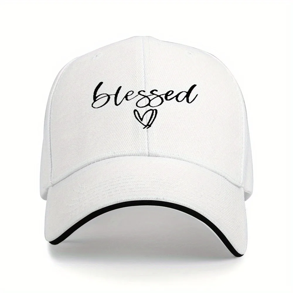 Blessed Heart Graphic Baseball Cap Polyester Adjustable Casual Adult Sport Hat
