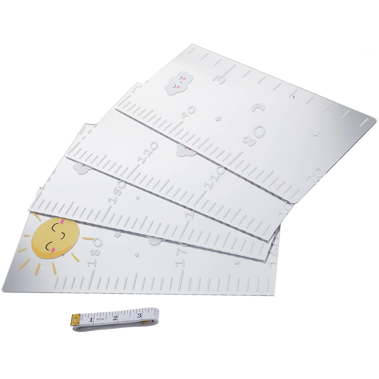 

1 Set Mirror Height Chart Wall Decal For Sun Growth Sticker Room Decorative Measurement Waterproof