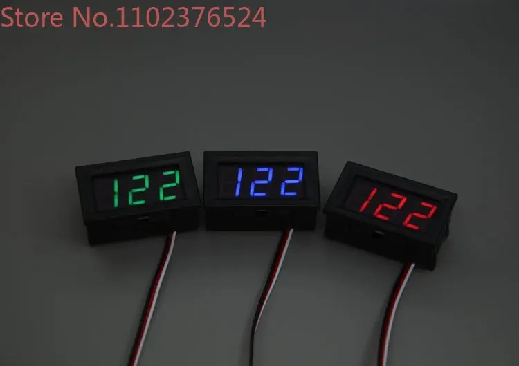 20PCS Two-wire DC5V-120V DC digital display voltmeter digital voltmeter electric vehicle meter head anti-reverse connection 0.56