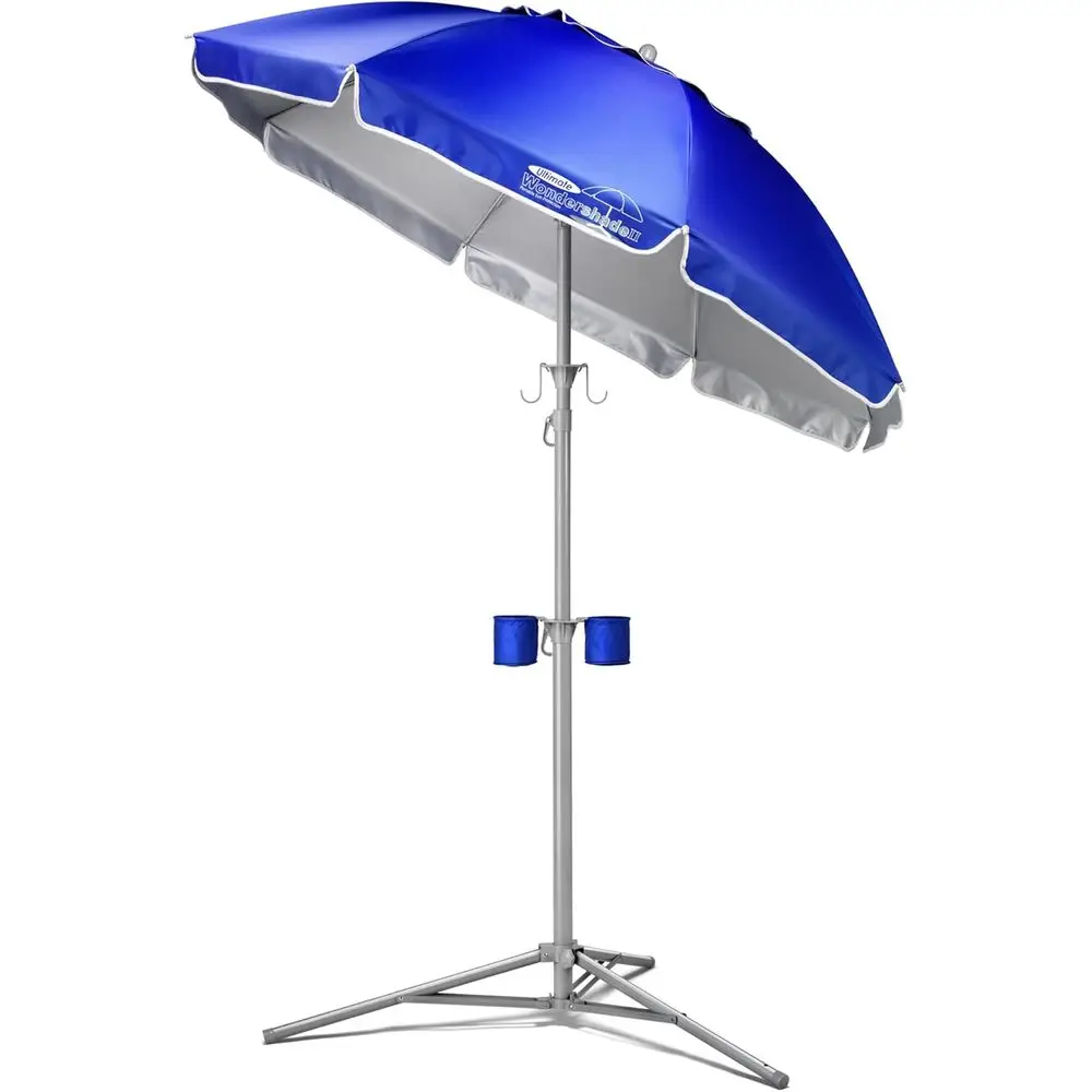 

Lightweight Adjustable Outdoor & Beach Umbrella with Tripod Base - Blue