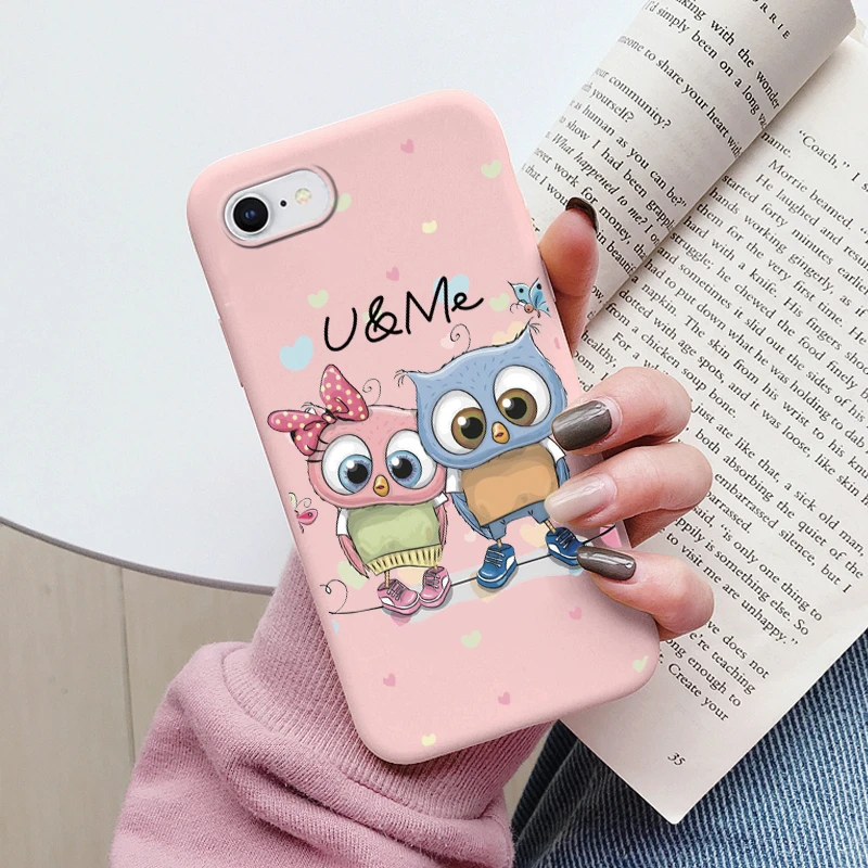 Flowers Funda For iphone 7 8 Plus SE 2020 Capa iphone7 7+ 8+ Phone Case Soft Silicone Cute Cat Bear Back Cover For iphone SE2020