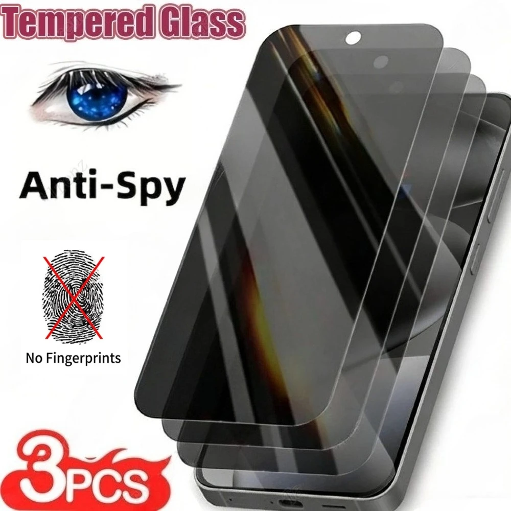 

3Pcs Privacy Full Screen Protector for Google Pixel 10 9 Pro XL 10a 9a 8a 7a 6a 6 7 8 9 10 Pro 9H Hardness Tempered Glass Films