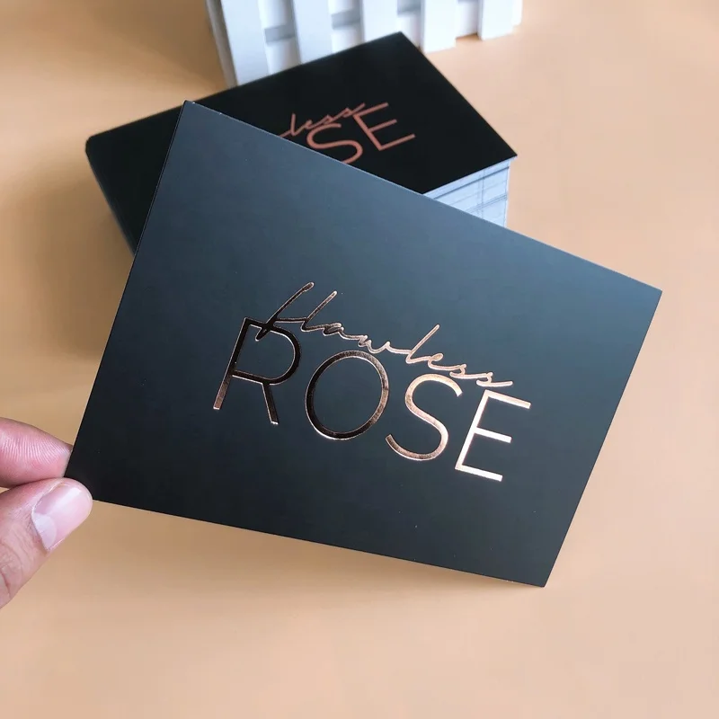 

custom logo design 200pcs a lot Professional Luxury Gold Foil Hot Stamp Black Matte Thank You Cards 100 For My Small Business