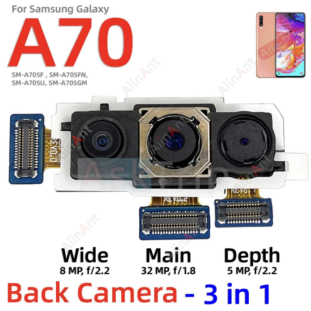 Macro Depth Wide Main Small Front Back Rear Camera Flex Cable For Samsung Galaxy A60 A70 A70s A71 4G 5G