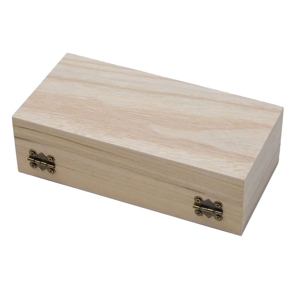 Paulownia Storage Box Retro Wooden 20×10×6cm Clamshell Handmade For Jewelry Put Jewelry Solid Color Decoration