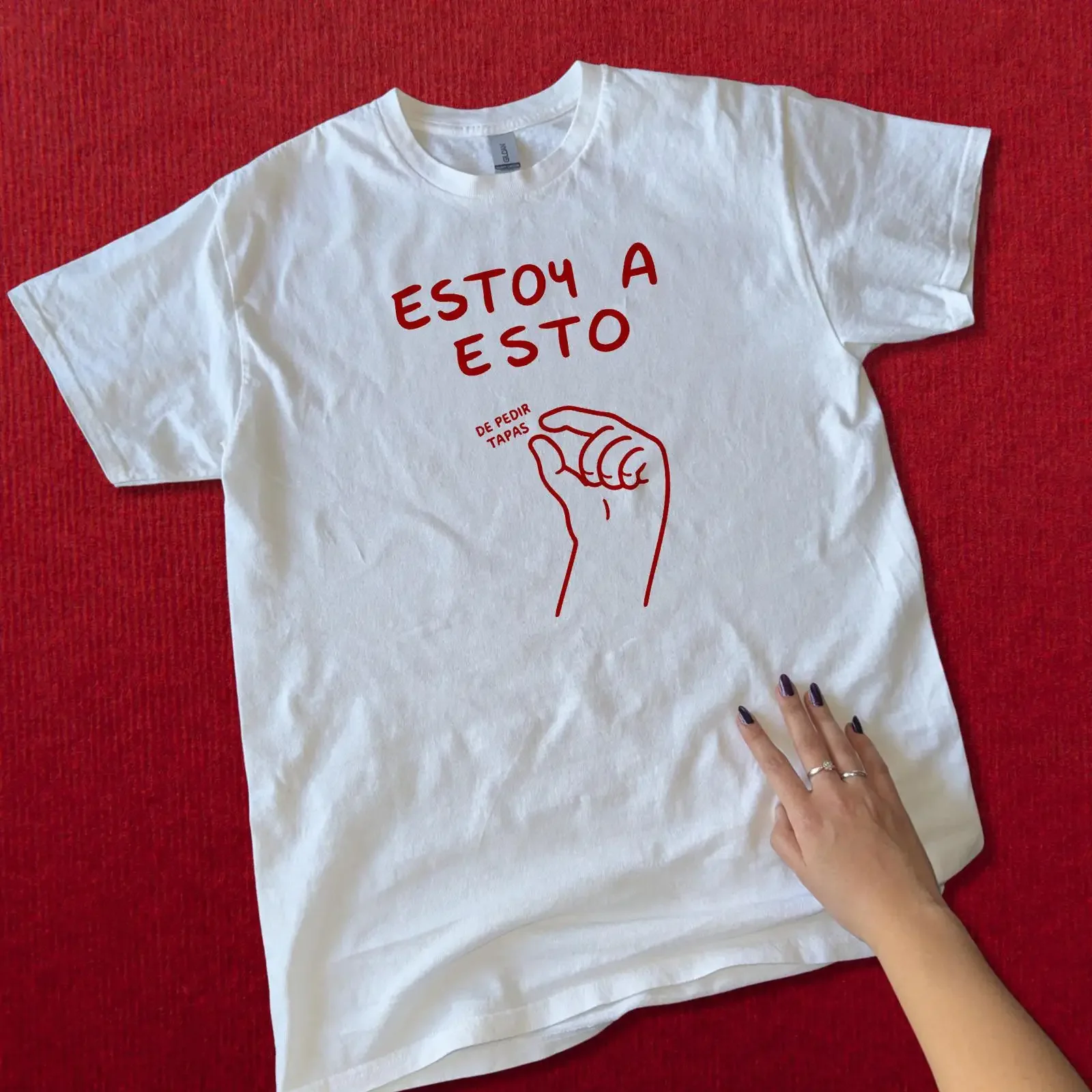 Funny Spanish Tapas T Shirt Minimalist Foodie vintage Washed graphic Stretched homme Unisex Slightly Comfortable Breathable