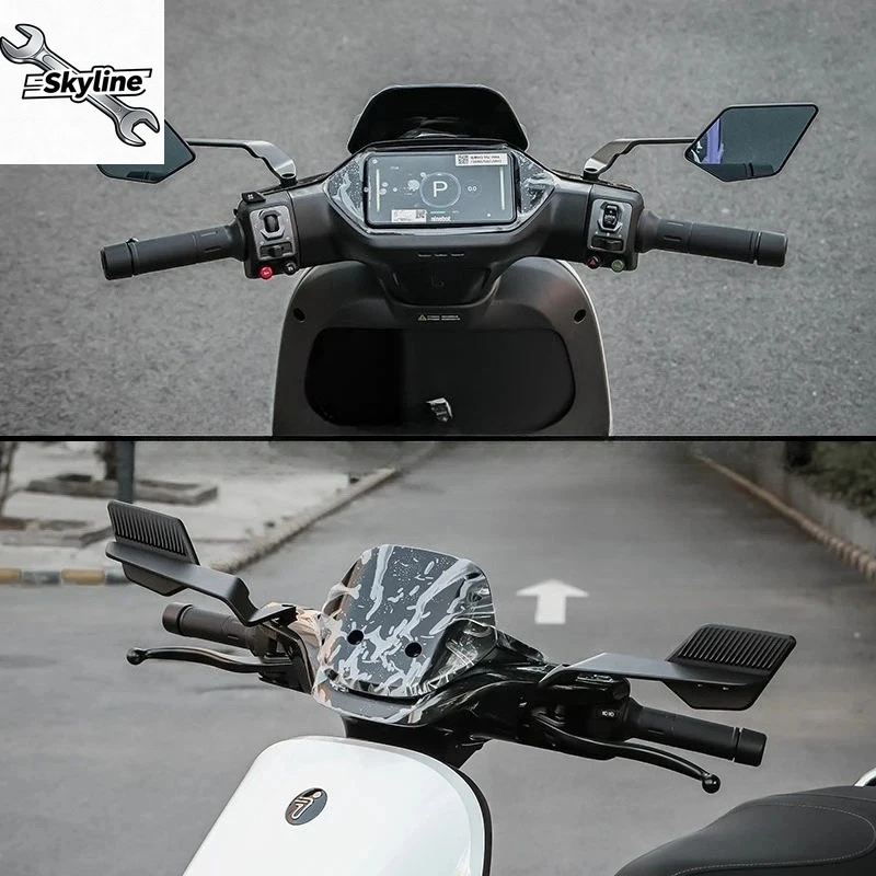 Motorcycle electric vehicle modified new folding rearview mirror, anti-glare fixed wind wing reflector