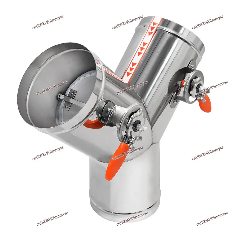 201 Stainless Steel Y-shaped Manual Three-way Valve, Fresh Air System Ventilation and Ventilation Air Volume Control Valve