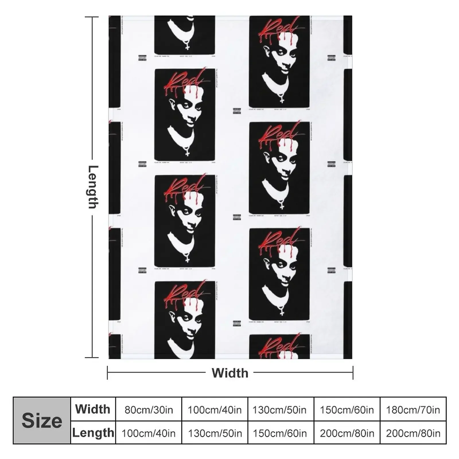 Playboi Carti Whole Lotta Red Album Cover Throw Blanket Custom For Baby manga blankets and throws Blankets