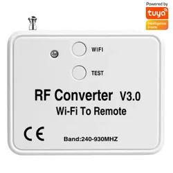 Universal WiFi Switch Remote Control 240-930MHZ WiFi To RF Converter Multi Frequency Rolling Code Garage Door Remote Control