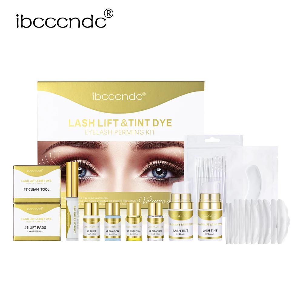 Semipermanentes Augenbrauen- oder Wimpernlift- und Tönungsset, professionelles Augenbrauenlaminieren, Wimpernlifting, Dauerwelle, Wimpernfärben, Augen-Make-up