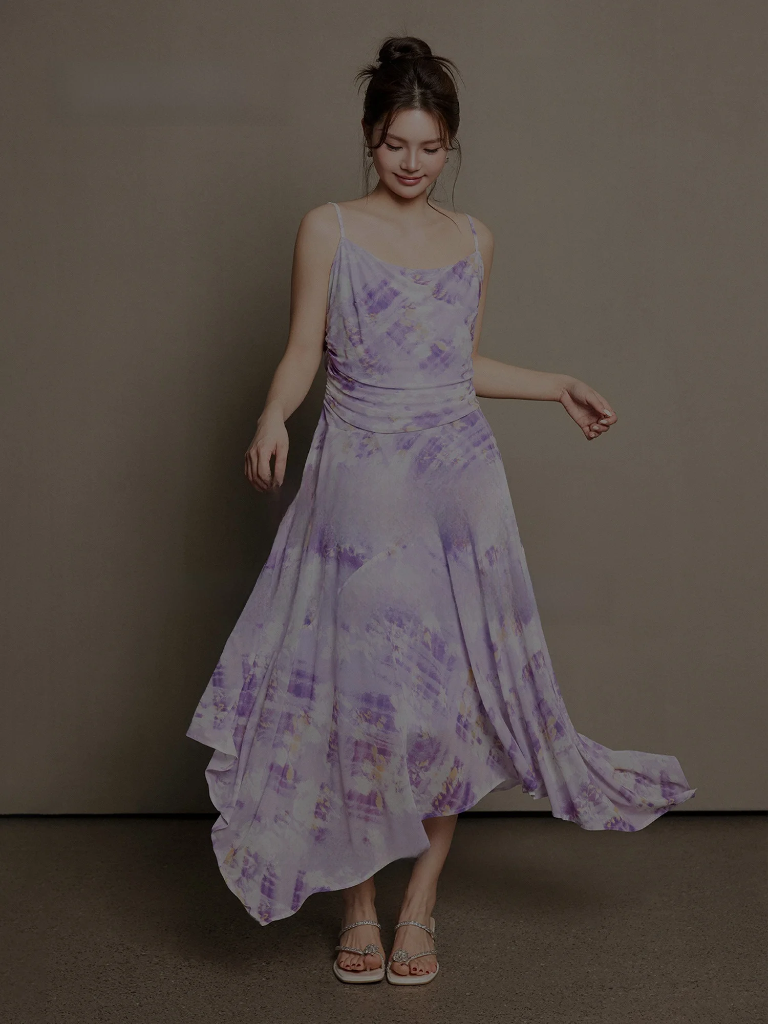 

Classic Provence Sle Printed Me Slim Fit Summer Spring Seasonal Strapl Dr Casual A-Line Skirt Long Dr