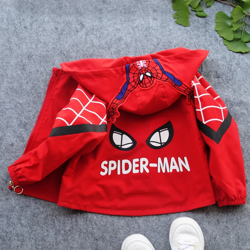 Spring Autumn Baby Boys Spiderman Hoodies Children Cartoon Sweatshirt Kids Long Sleeve Jacket Boy Disney Coat Zipper Clothes