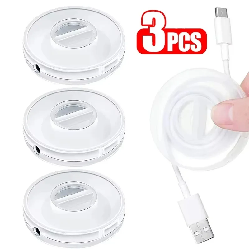 Portable Transparent Charging Cord Organizer Cord Management USB Cable Winder Retractable Phone Charger Wire Storage Protector