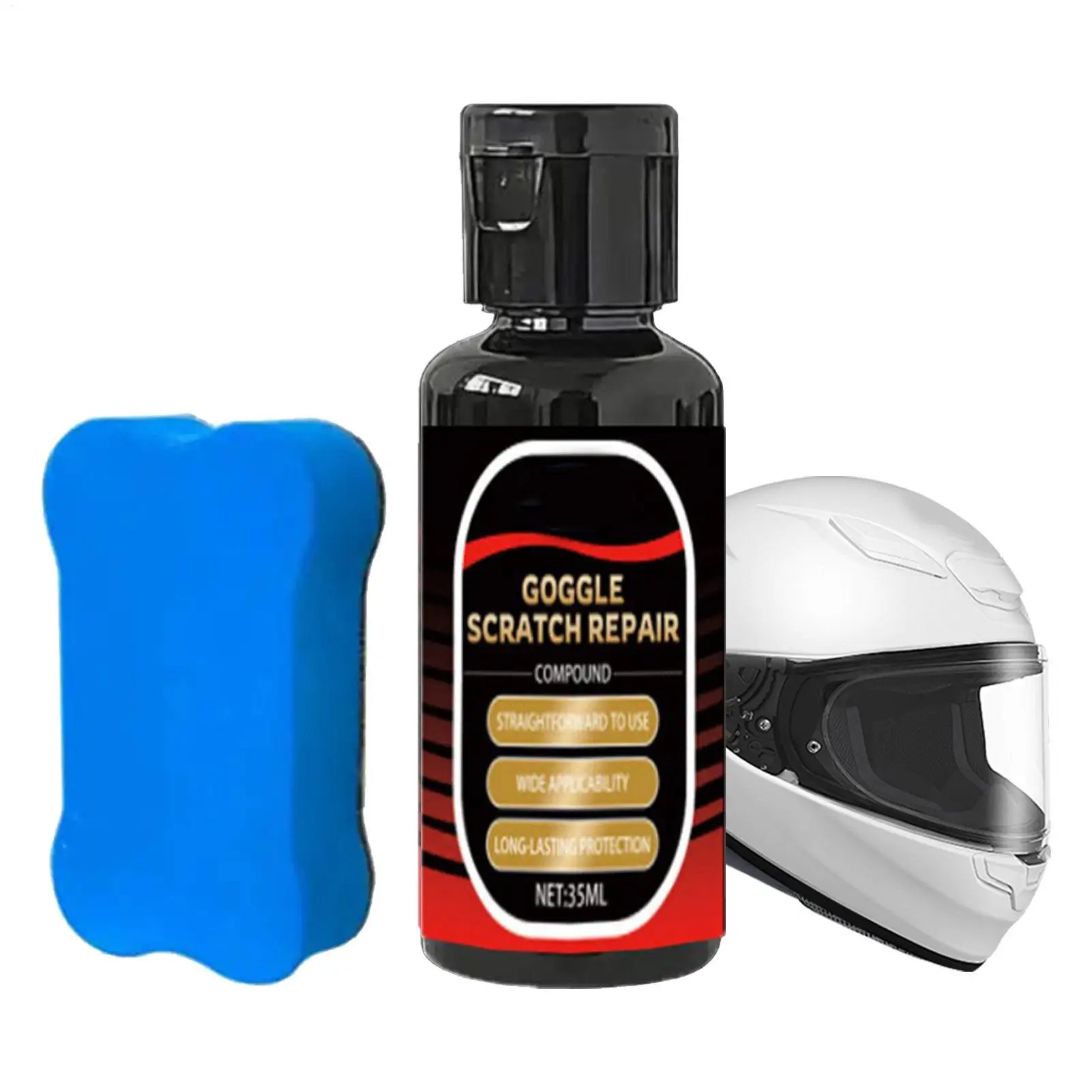 Creme Restaurador de Arranhões para Motocicletas 35ml, Removedor de Arranhões para Viseira de Capacete de Motocicleta para Detalhamento, Manutenção e 