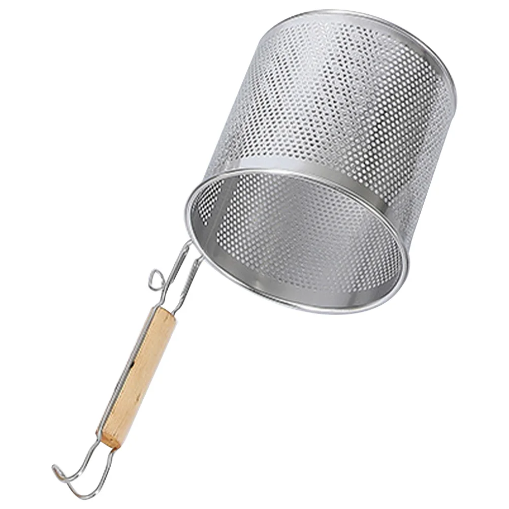 

Filter Spoon Stainless Steel Food Strainer Mesh Pasta Wooden Straining Basket Vegetable Colander