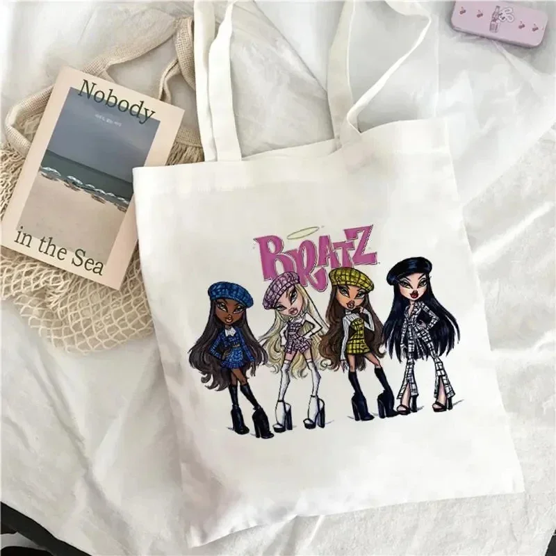 

Casual Large-capacity Ulzzang Harajuku Funny Y2k Shoulder Bags Bratz Letter Women Bag Shopping Canvas Aesthetics Tote Bag