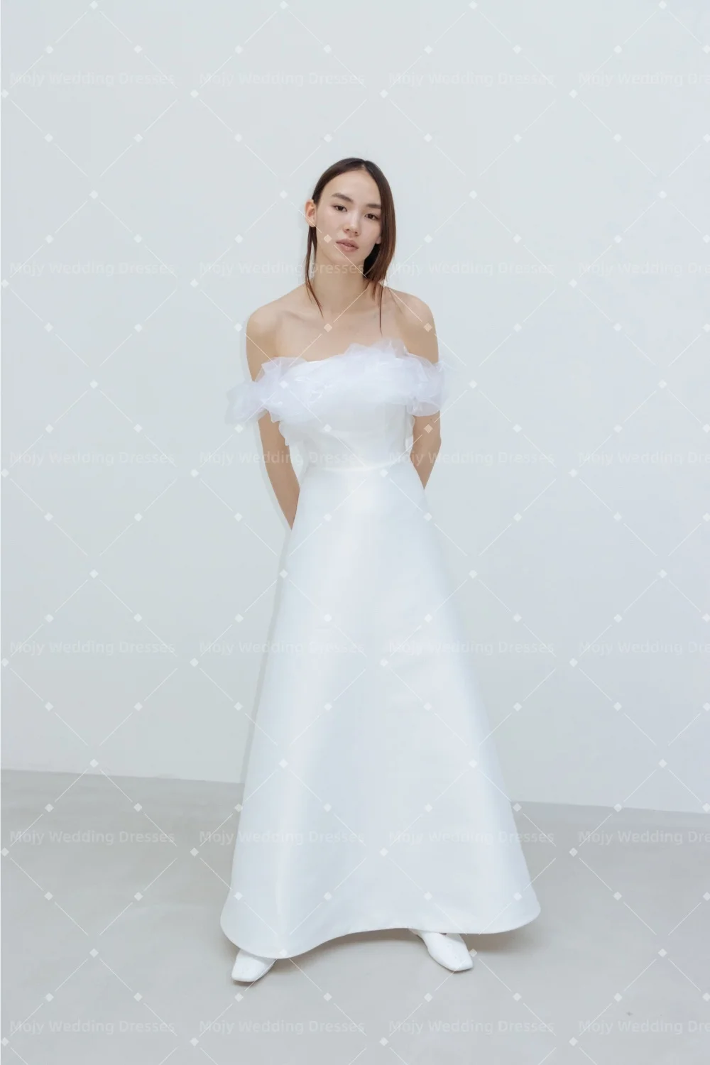 

Mojy 2026 Strapless Wedding Dresses Korea Photo shoot Ball Gown Tiered Princess Floor Length Bridal Gown Customized