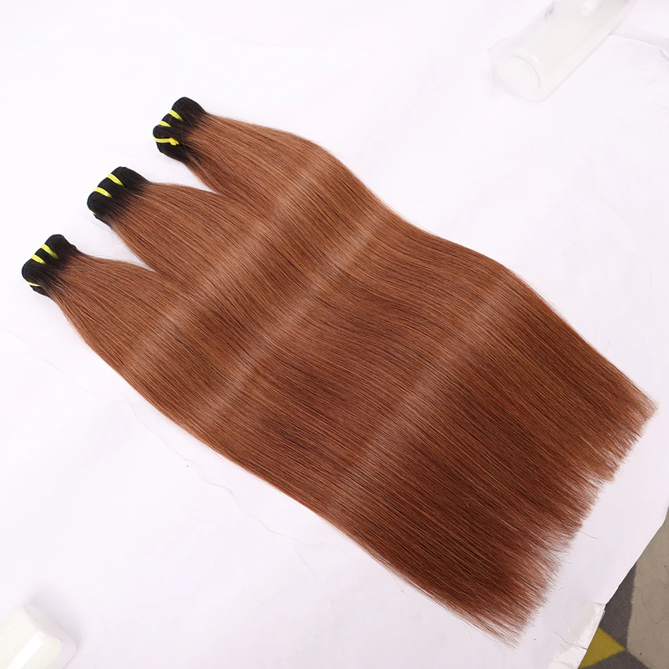 Yiwigs 10a grau 1b30 ombre colorido osso em linha reta 100% feixes de cabelo humano cru 10-24 polegadas extensões de tecer cabelo para mulher