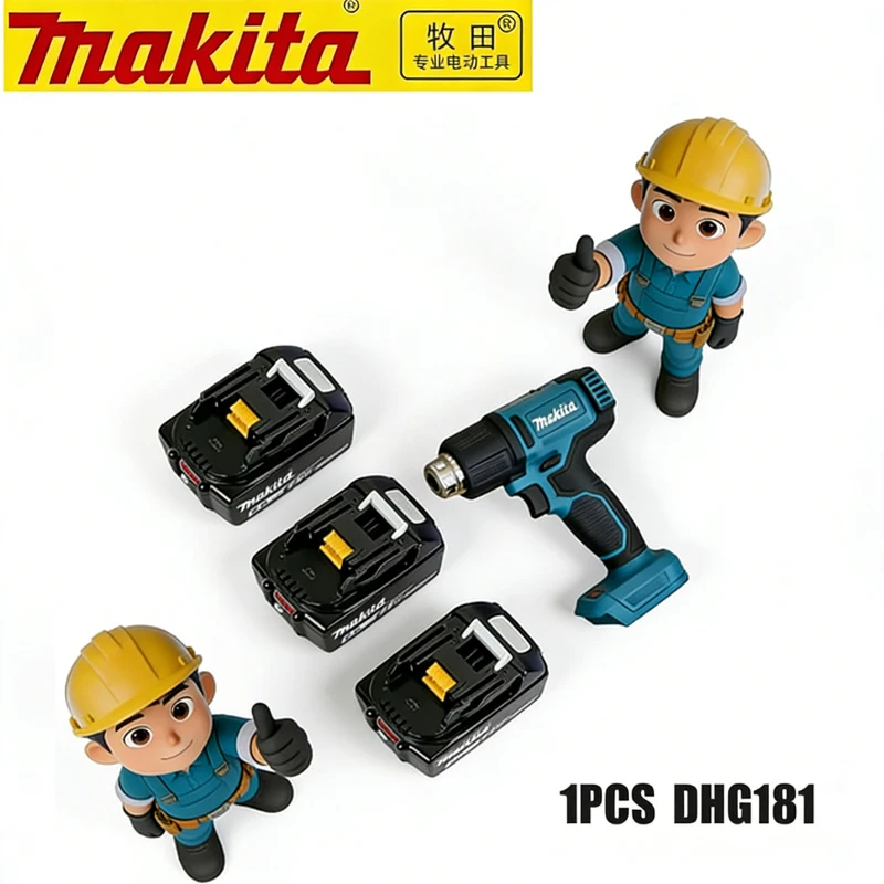 

Battery Makita 18V Hot Air Baking Gun Tools Cordless Heat Gun Air Dryer For Soldering Max 550°C Shrink Film Wireless DHG181