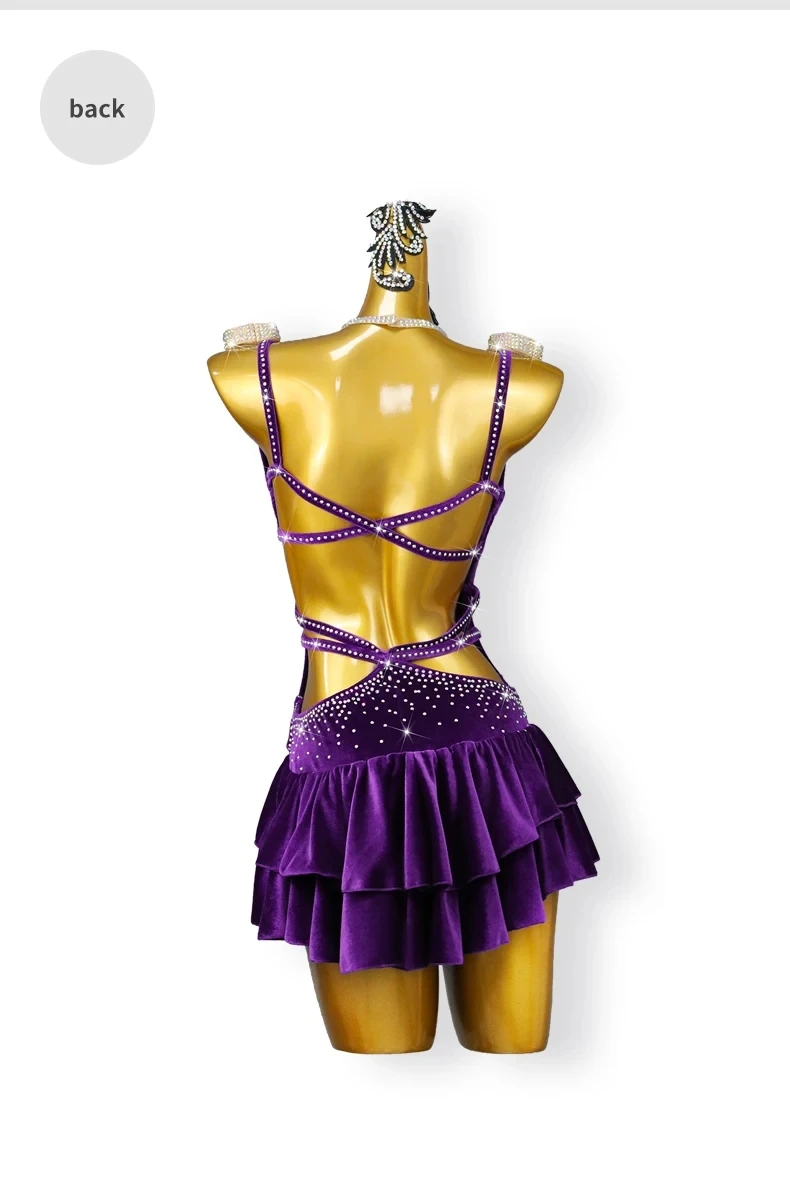 2026 Damen Lateinamerikanisches Tanzkleid Mädchen Kurze Kleidung Sexy Ballsaalrock Cabaret Kostüm Elegante Tanzkleidung Samba-Anzug – Detail 10
