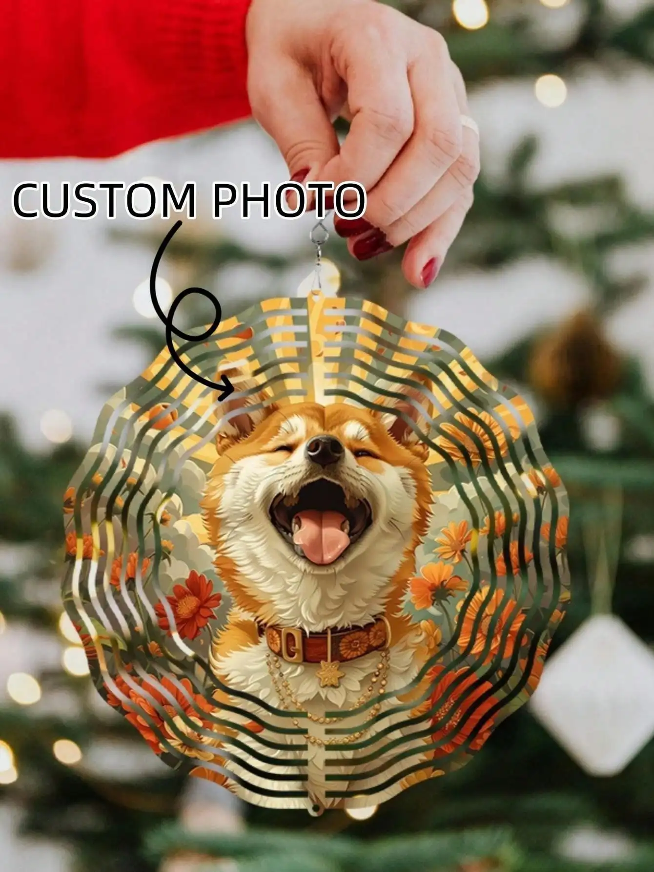 

Handcrafted 10in Wind Spinner for Garden, 360° Rotating Metal Wind Chime, Unique Outdoor Patio Hanging Ornament