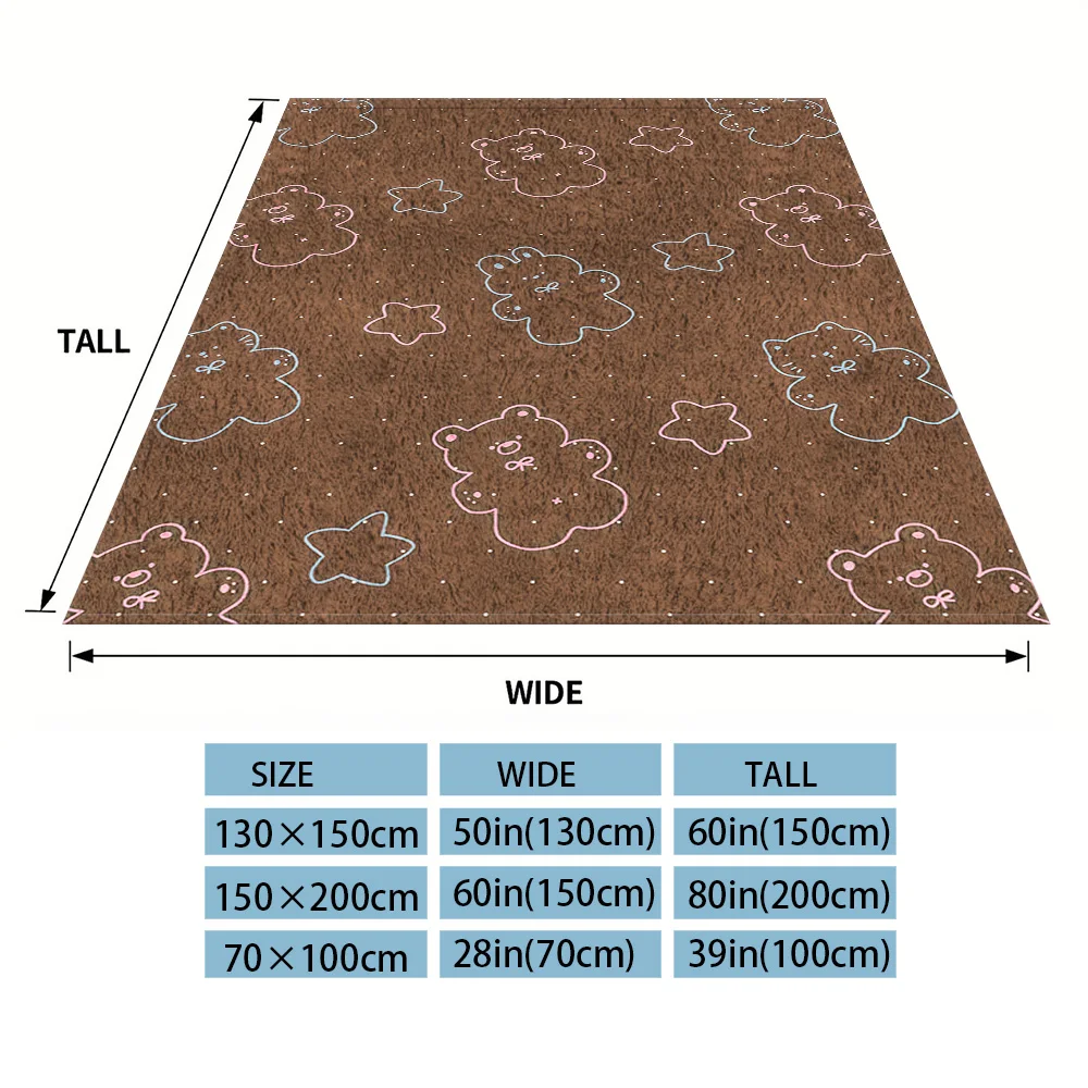 Doodle Bears Nap Blanket,Flannel Blanket,Suitable For Sofas,Beds,Cars,Rooms,Offices,Camping,Exquisite Gift Blankets