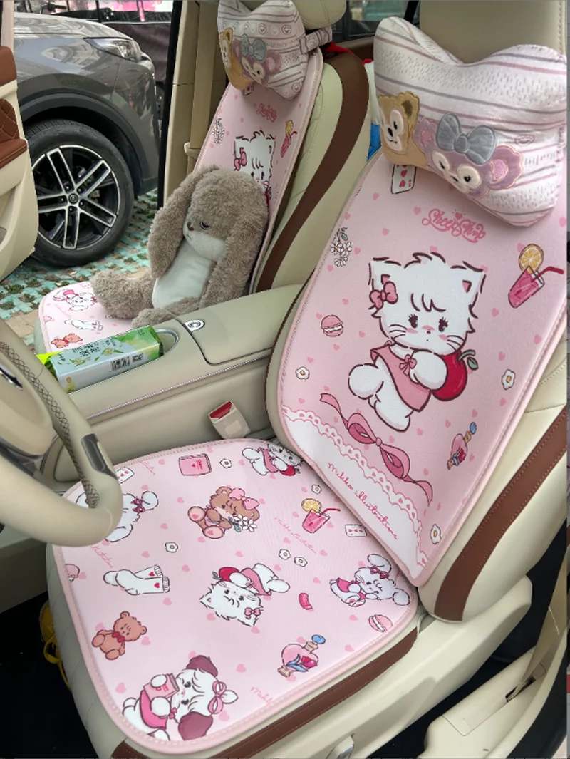 

In Stock Original Mikko Cute Car Seat Cushion Pad Comfortable Soft Car Seat Cover Protection Decoration Interior Accessories