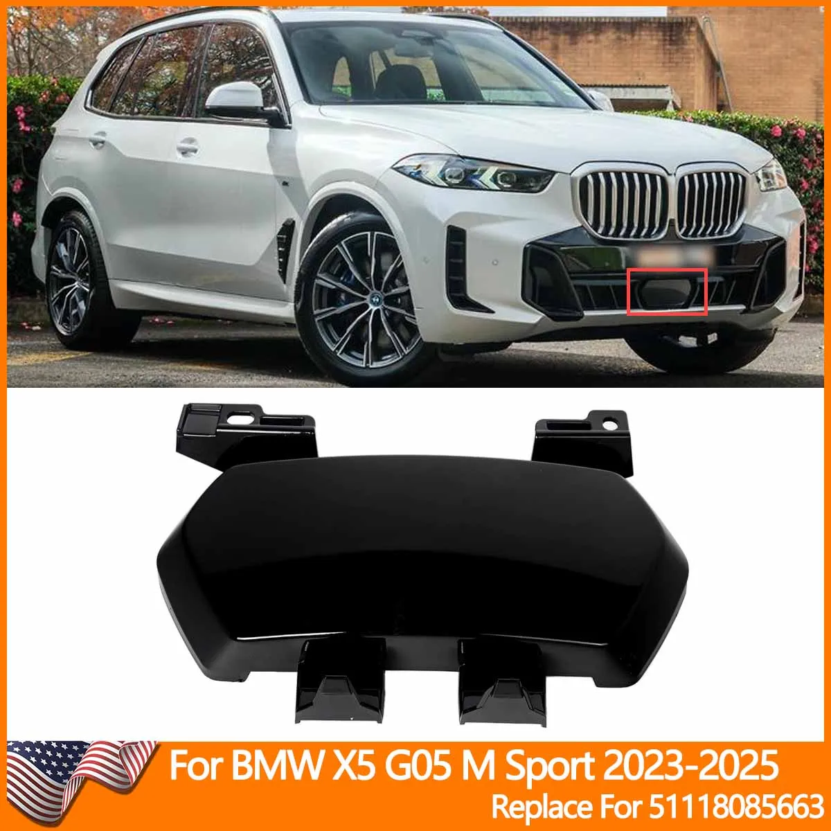 Front Bumper Cover For BMW X5 G05 M Sport 2023 2024 2025 Panel Trim Replace for 51118085663 Lower Splitter ACC Cover