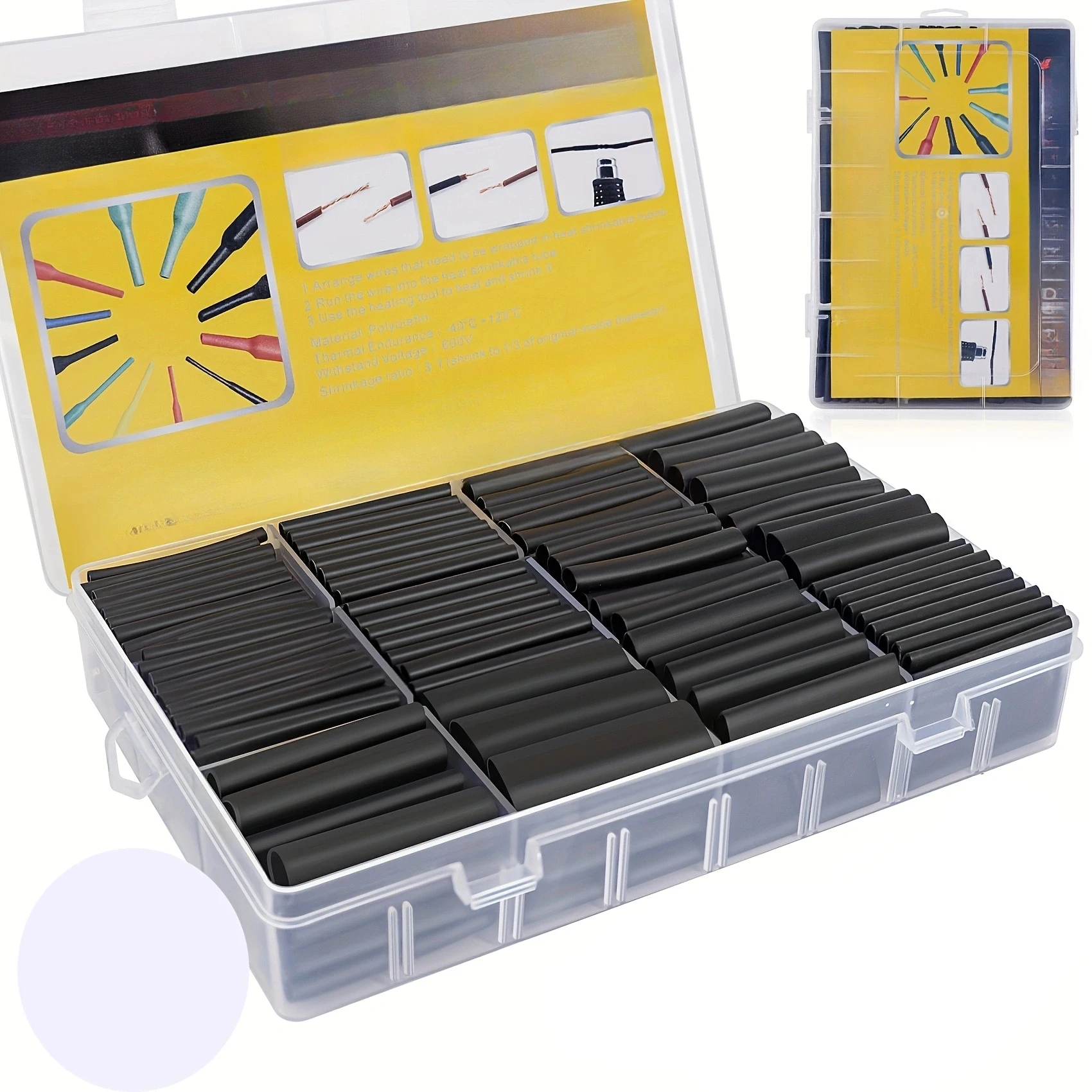200PCS- 330PCS-798PCS-898PCS Black, Red 3:1 Heat Shrink Tubing Kit, Adhesive Lined Marine Resistant Grade Shrink Wrap - 1.75