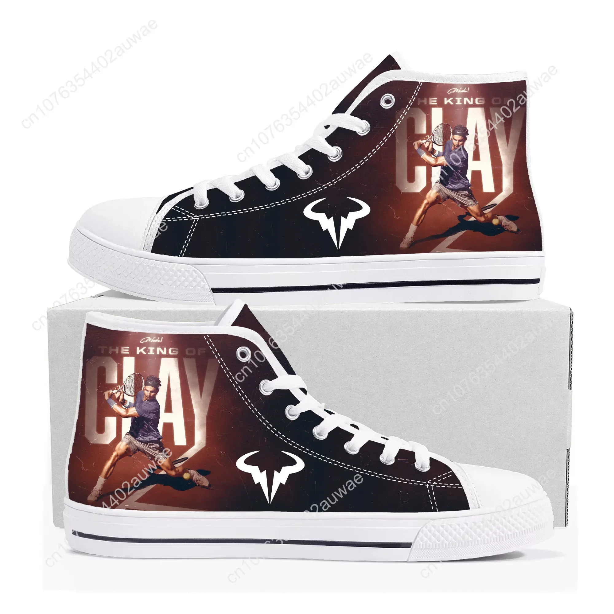 Rafael Nadal tennis player High Top Sneakers Mens Womens Teenager Canvas Sneaker Casual Custom Made Shoes Customize Shoe