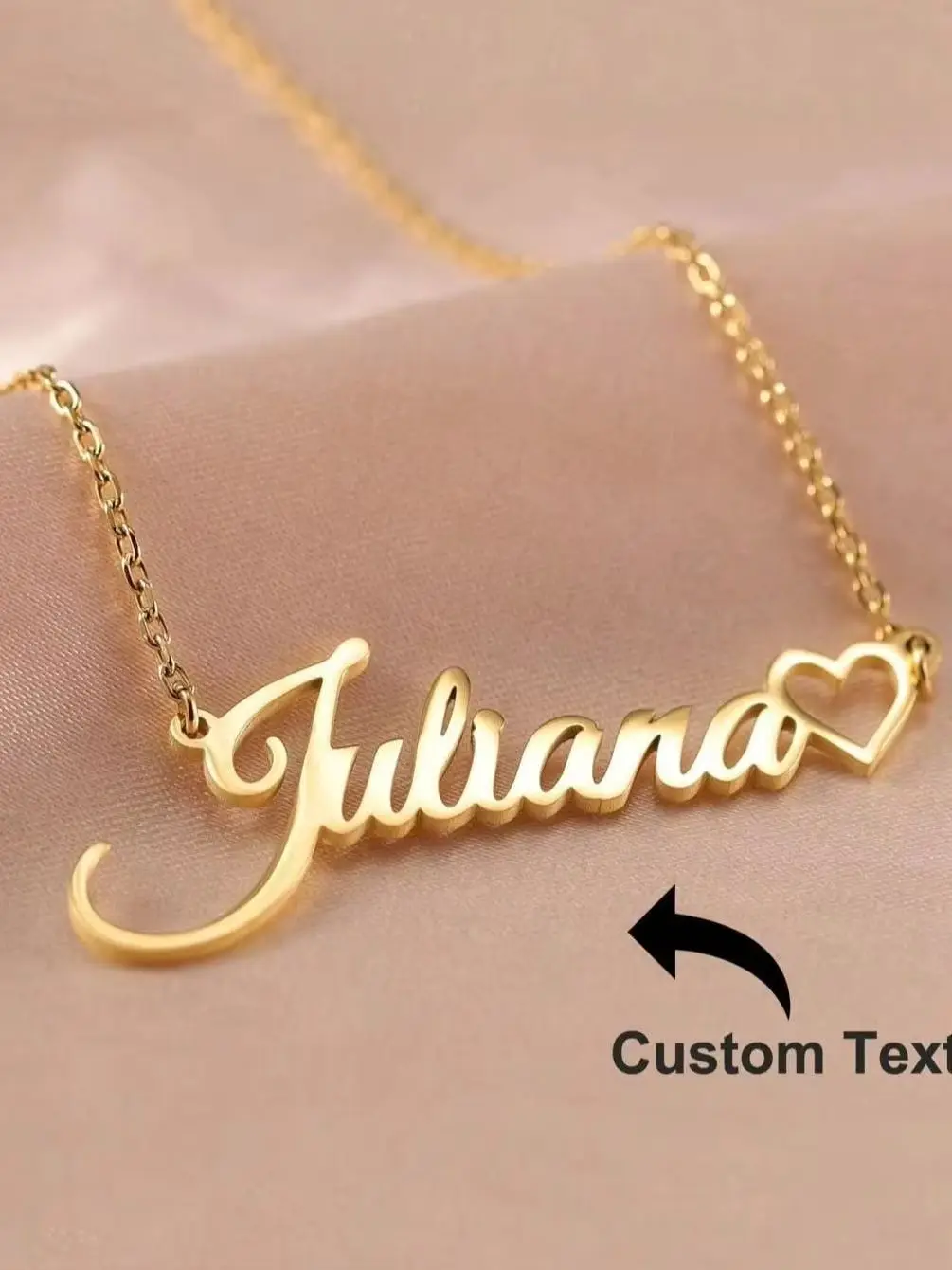 Custom 18K Gold Name Necklace, Personalized Gift for Her