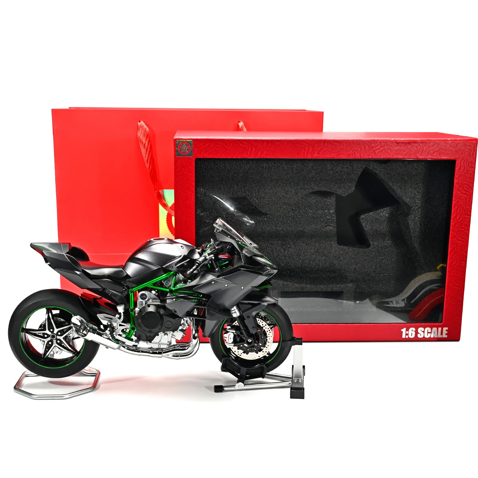 

1:6 H2R модель мотоцикла, имитация сплава, локомотив, спрей для запуска, детские игрушки, подарок, литая под давлением модель автомобиля из сплава, коллекционная модель