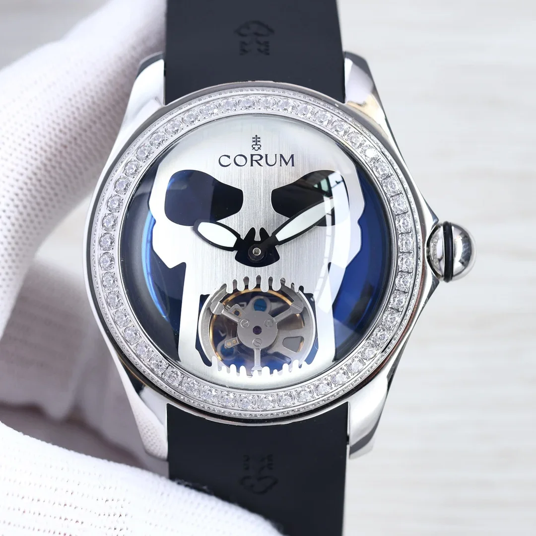 

Bubble Series 46mm Floating Tourbillon Mechanical Wristwatch Skull Fashion Waterproof